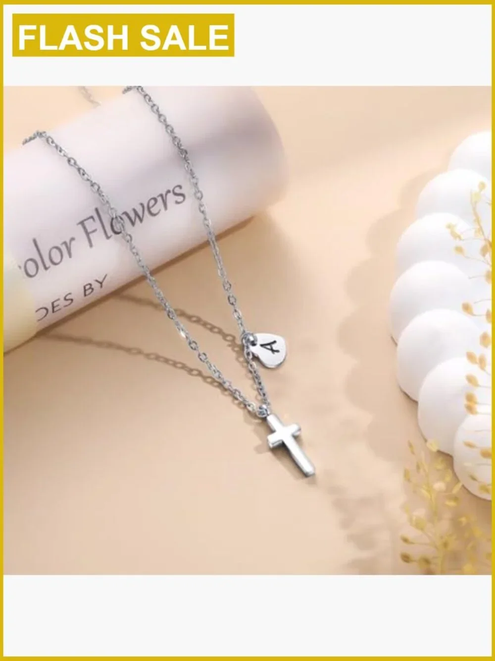 Kids Girls Tiny Cross Necklace First Communion Baptism Gift Adjustable